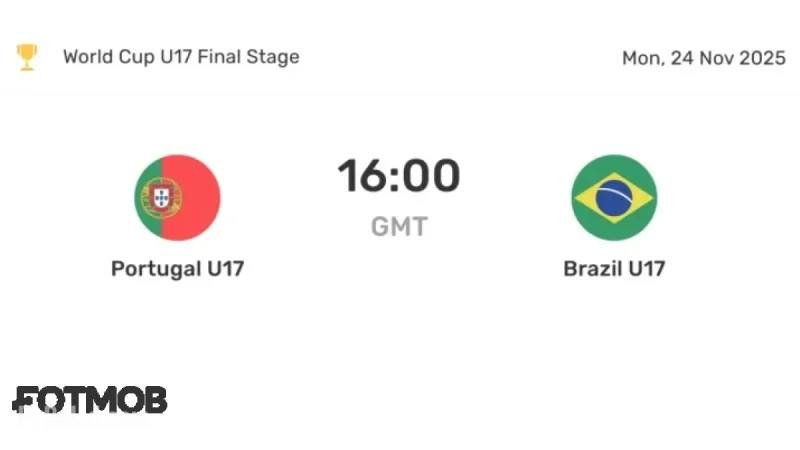 Portugal U17 vs Brazil U17: Live Scores, Predicted Lineups, and Head-to-Head Stats