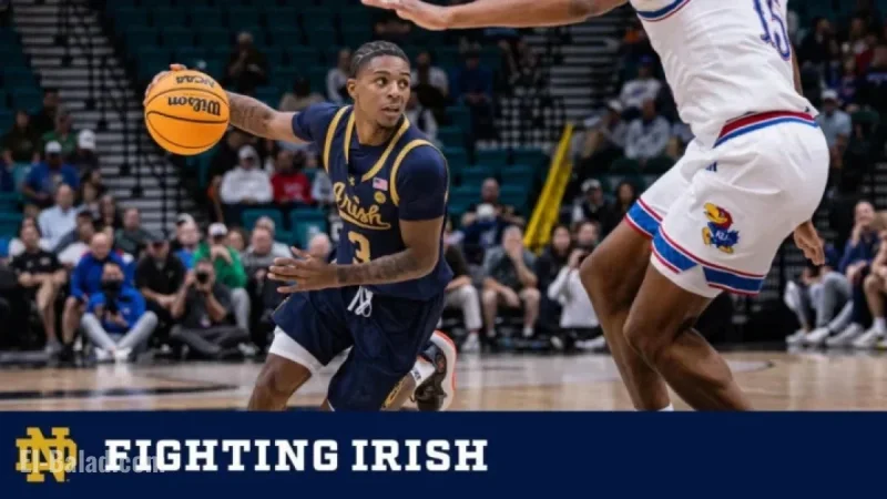 Irish Rally Falls Short in 61-71 Defeat to Kansas