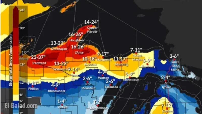 Michigan Faces Potential 37-Inch Snowfall with Thanksgiving Storm System