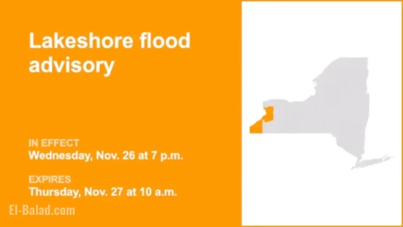 Western New York Faces Lakeshore Flood Advisory Until Thursday Morning