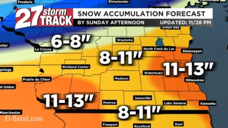 Madison Forecast: Winter Storm to Dump 8-11 Inches Saturday