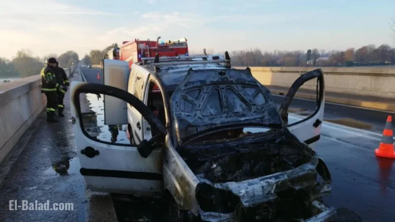 Van Ignites on Liberty Bridge: Driver Escapes Safely