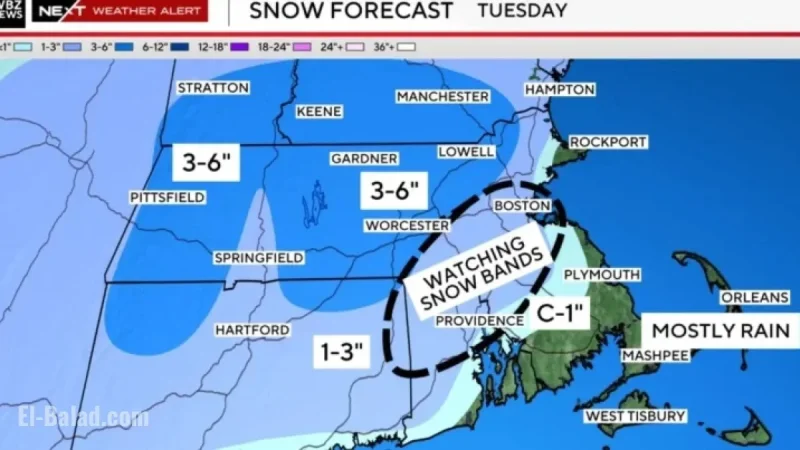 Massachusetts Faces Plowable Snow Tuesday: Maps Reveal Heaviest Areas