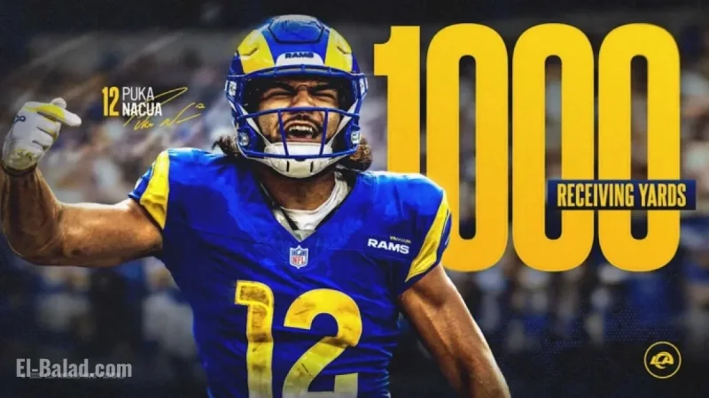 Puka Nacua Surpasses 1,000 Receiving Yards in the 2025 Season