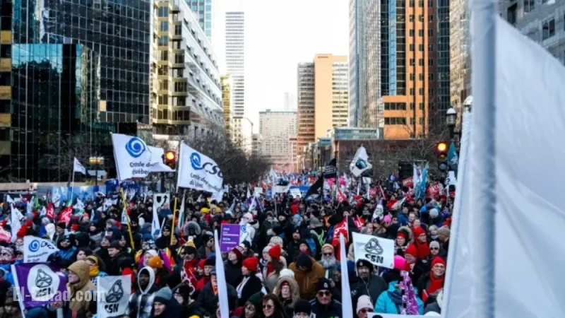 Tens of Thousands Protest Against Legault Government in Union Coalition