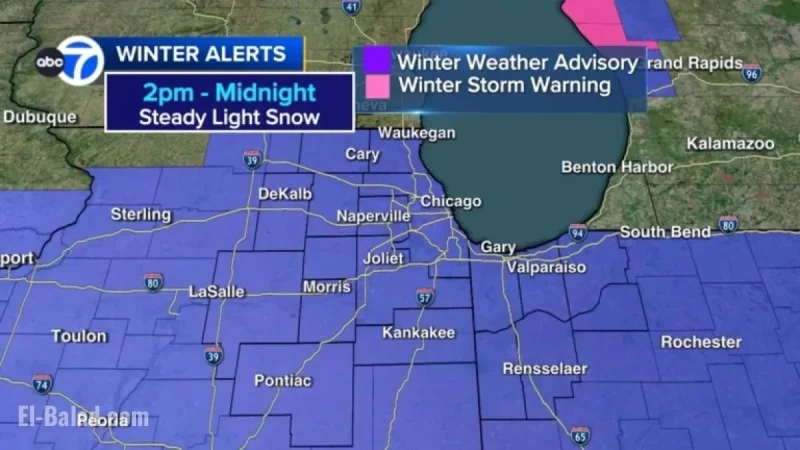 Chicago Weather: More Snow Monday; O’Hare, Midway Recover from Flight Cancellations