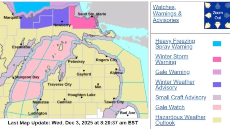 Michigan Faces Winter Storm Warning and Frigid Temperatures