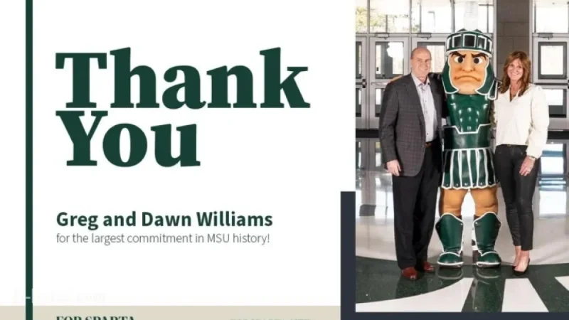 Greg and Dawn Williams Pledge Historic $401M to Michigan State Athletics