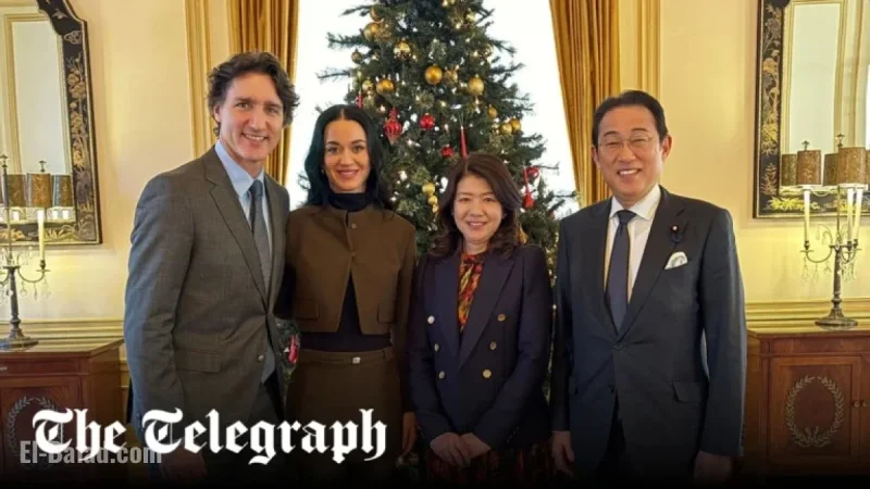 Katy Perry, Justin Trudeau Meet With Former Japanese Prime Minister