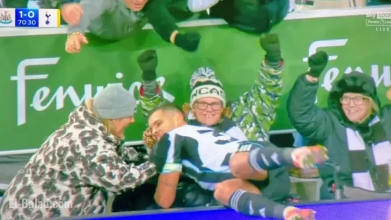 Newcastle Star Celebrates Goal by Embracing Disabled Fan in Stands