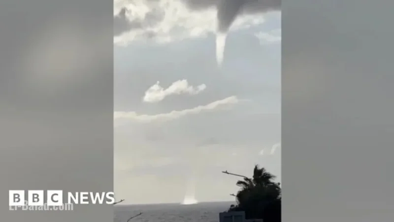 Waterspout Forms Following Storm Byron’s Impact on Cyprus