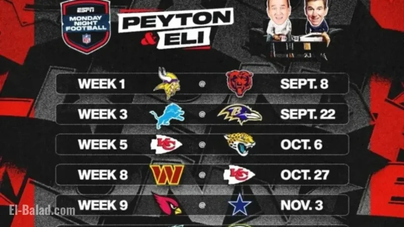 “ManningCast Tonight: Monday Night Football Schedule”