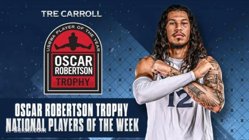Tre Carroll Awarded USBWA National Player of the Week Honors