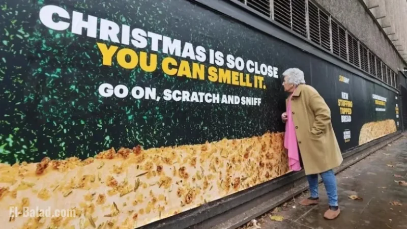Festive Scratch-and-Sniff Billboards Delight Passersby