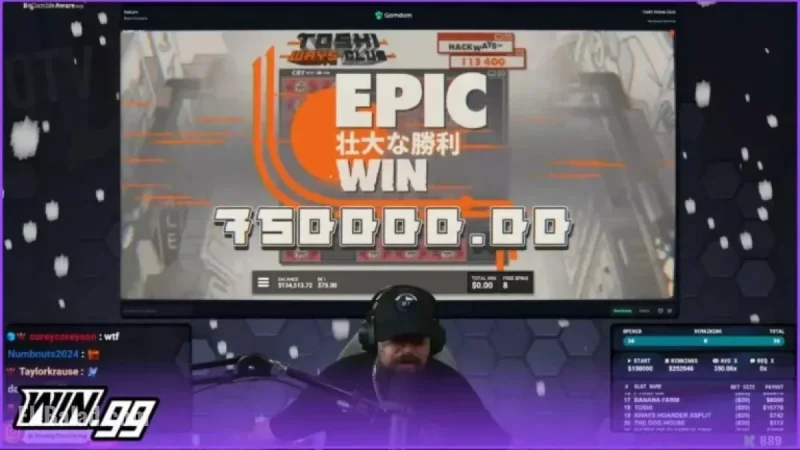 Kick Streamer DoddytheViking Achieves Maximum Win on Toshi Ways Club