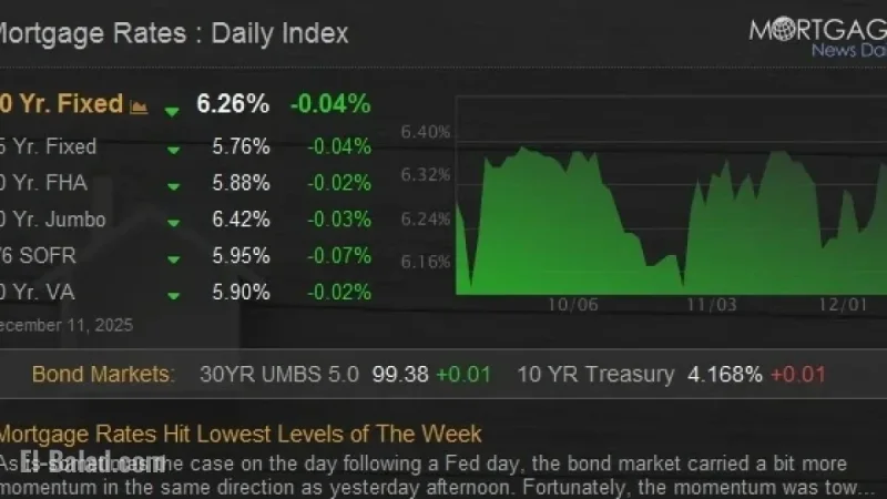 Mortgage Rates Drop to Weekly Lows