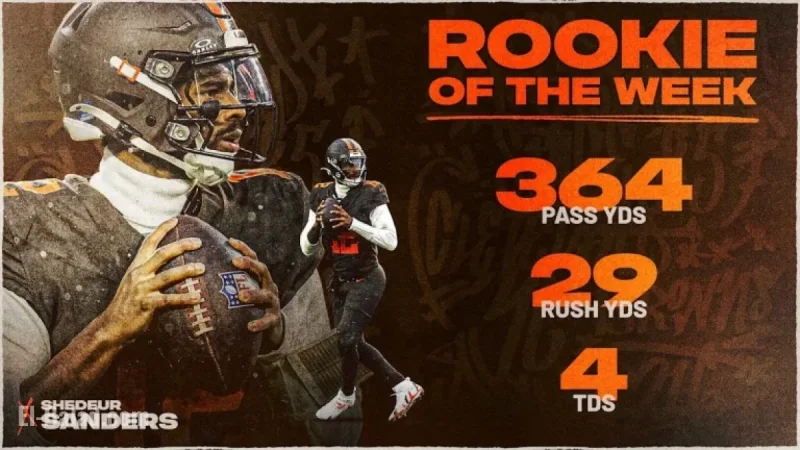 Shedeur Sanders Earns NFL Rookie of the Week Honors for Week 14