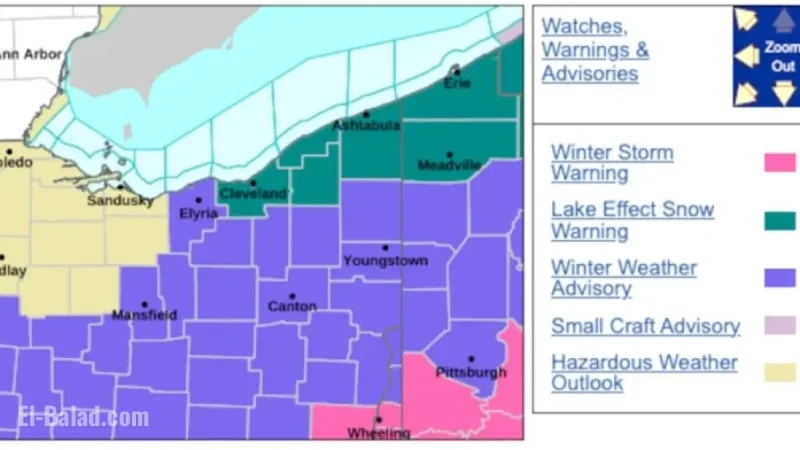 Northeast Ohio Faces Lake-Effect Snow Warning