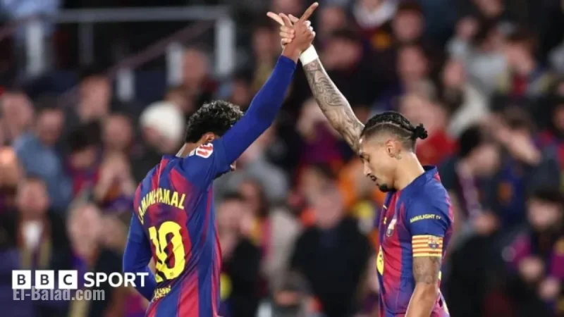 Raphinha’s Double Secures Barcelona’s 2-0 Win Over Osasuna, Extending Lead Over Real Madrid