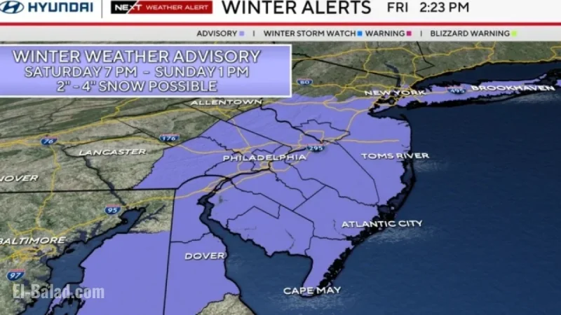 Snow Alert for Philadelphia: Weekend Forecast Predicts Winter Weather Advisory