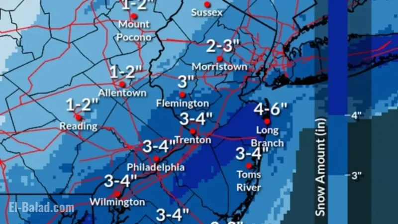 Jersey Shore Braces for Over 4 Inches of Snow in Forecast