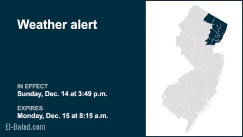 Weather Alert for 5 N.J. Counties Extended Until Monday Morning
