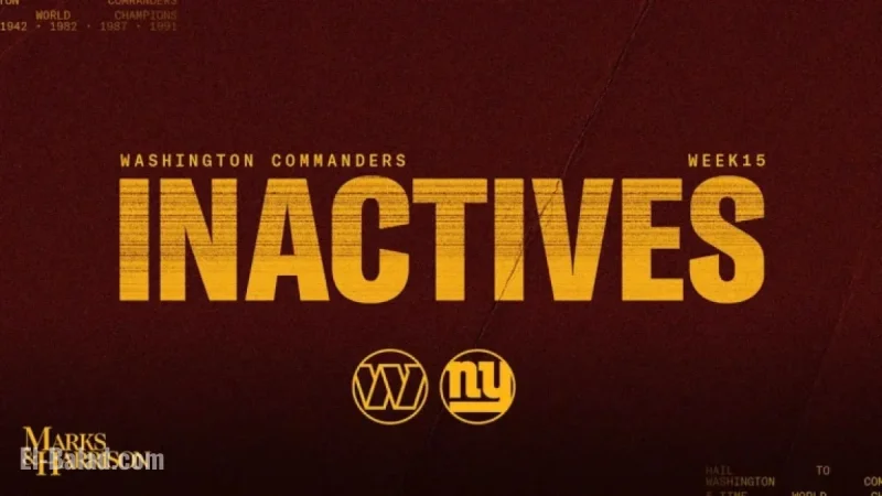 Week 15 Inactives: Commanders Face Giants