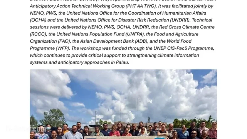 Palau Develops National Anticipatory Action Framework in Workshop