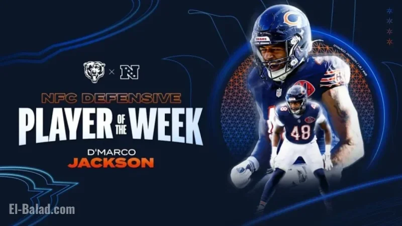 Bears’ D’Marco Jackson Earns NFC Defensive Player of the Week Honors