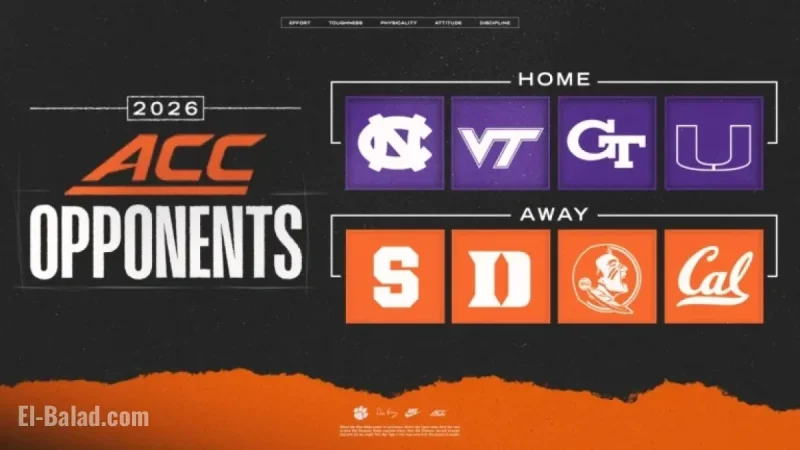 Clemson Announces ACC Opponents for 2026 Football Season