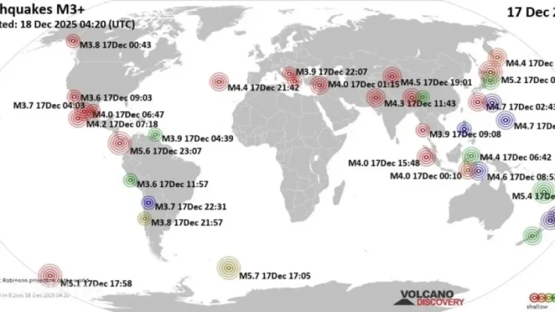 Wednesday, 17 December 2025 Earthquake Report Released Globally