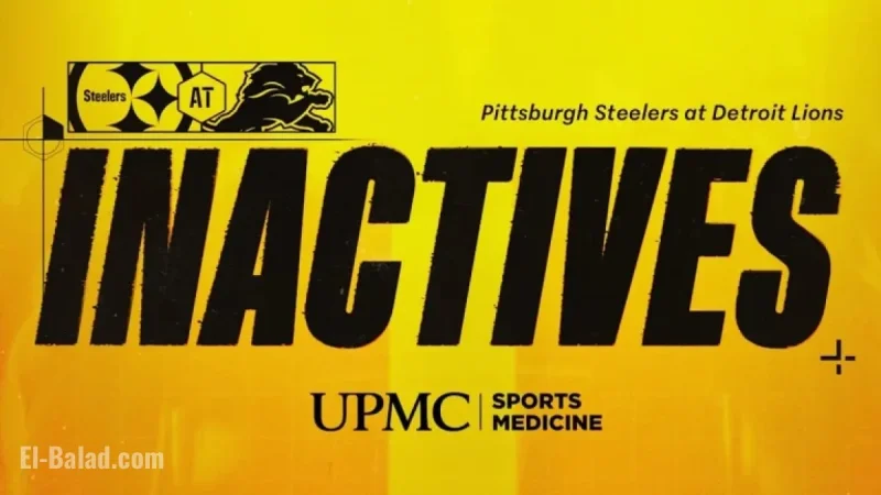 Steelers Announce Inactive Players for Week 16 Against Lions