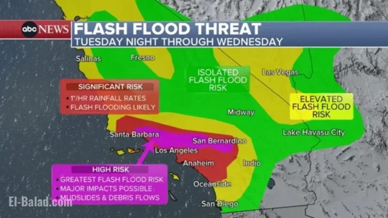 Southern California Faces Uncommon ‘High Risk’ Flash Flood Threat Wednesday