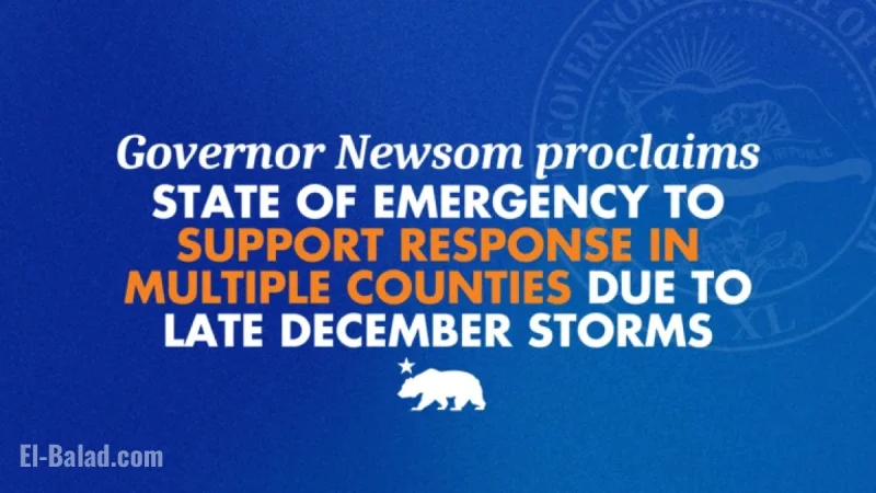 Governor Newsom Declares Emergency for Multiple Counties Amid December Storms