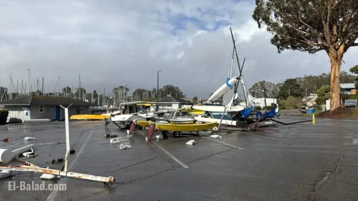 High Winds Damage Boats in Santa Cruz Harbor