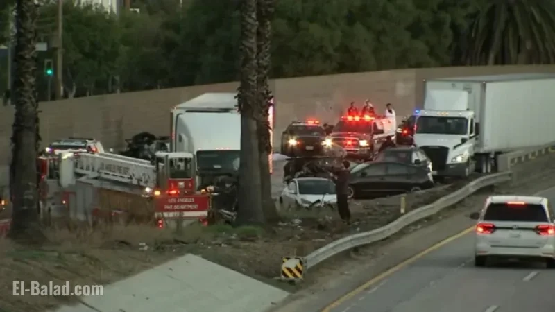 Major Crash on Southbound 5 Freeway: 1 Killed, 15 Injured in Boyle Heights