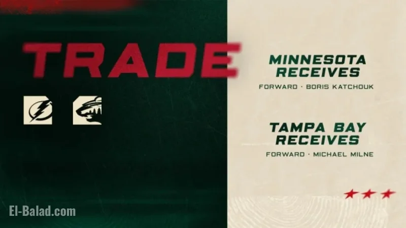 Minnesota Wild Trades for Boris Katchouk, Sends Michael Milne to Lightning