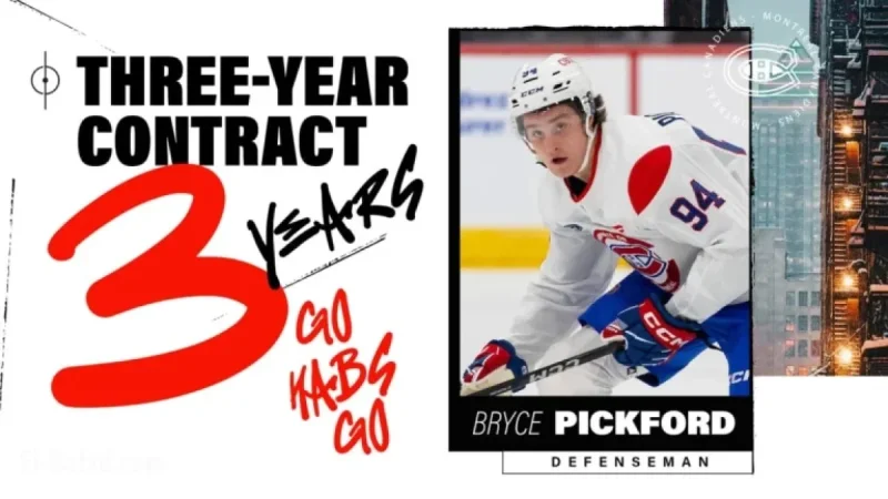 Montréal Canadiens Secure Bryce Pickford with Entry-Level Contract