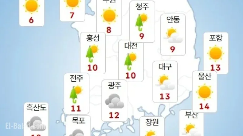 Tomorrow’s Weather: Mild Winter with Occasional Rain and Snow Across Regions