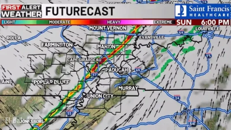 Cold Front Sparks Evening Storms and Strong Winds Alert