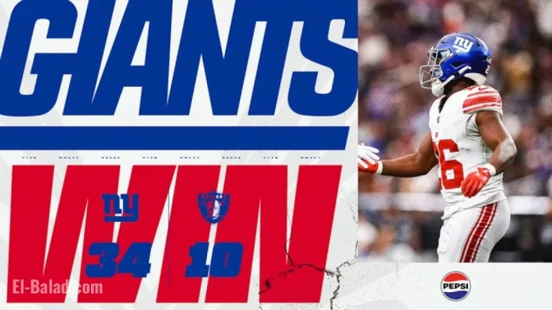Giants Triumph Over Raiders with 34-10 Victory