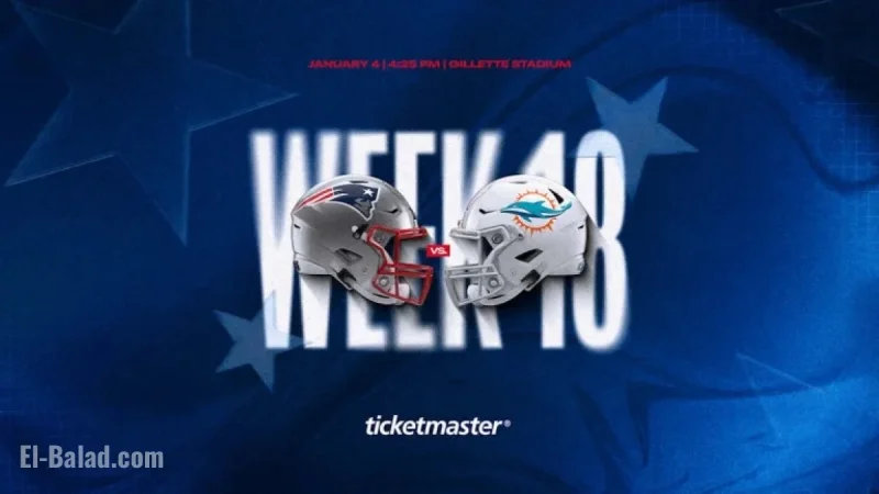 Patriots vs. Dolphins Set for Sunday, January 4 at 4:25 PM