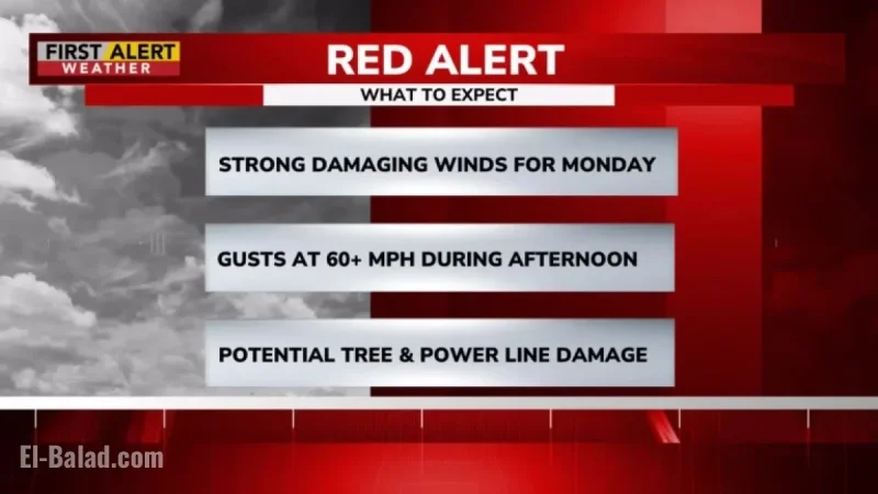 Severe Weather Alert Issued for Monday