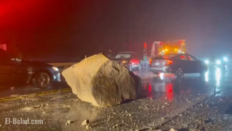 Boulder Crashes on Highway 18, Injuring 5 Near Big Bear Lake
