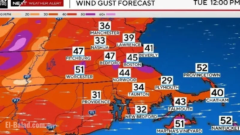Strong Winds May Cause Power Outages in Massachusetts on Tuesday: See Maps