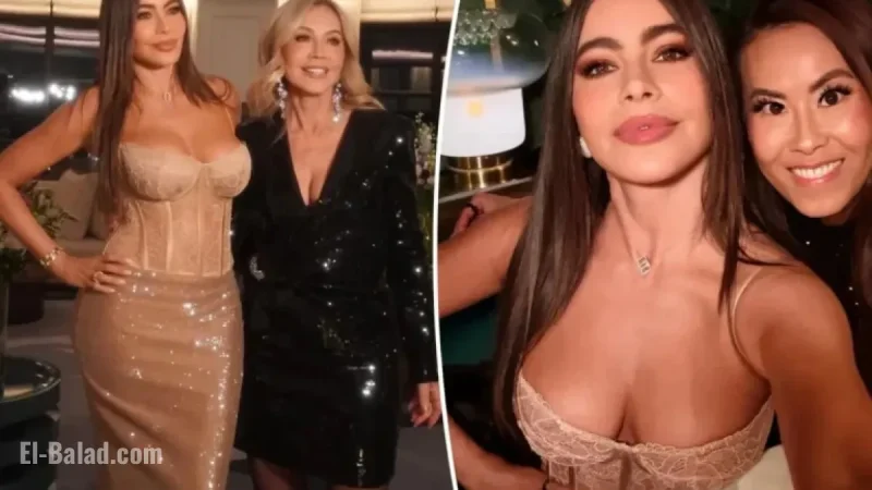 Sofia Vergara Shines in Sheer Lace Corset and Sequined Skirt in London