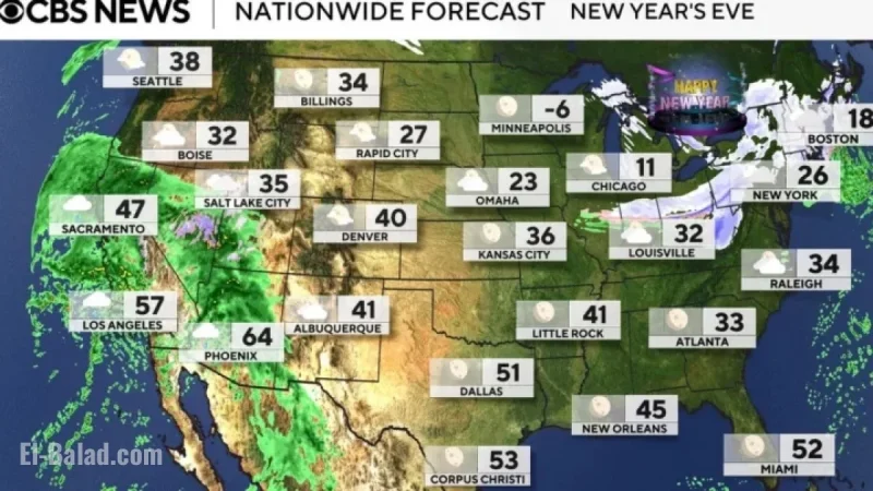 New Year’s Eve and Day Weather: Latest Forecast Maps Revealed