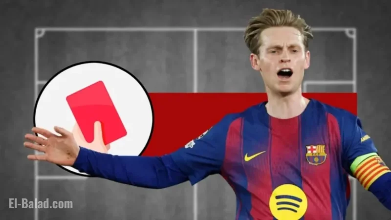 Frenkie de Jong Receives Red Card