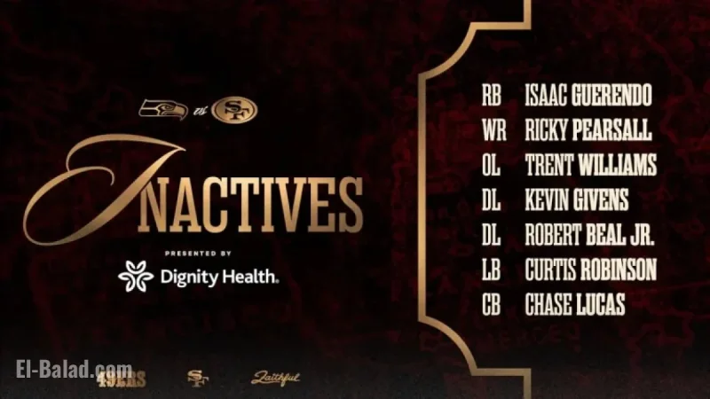 Trent Williams, Ricky Pearsall Out; George Kittle Plays vs. Seahawks in Week 18