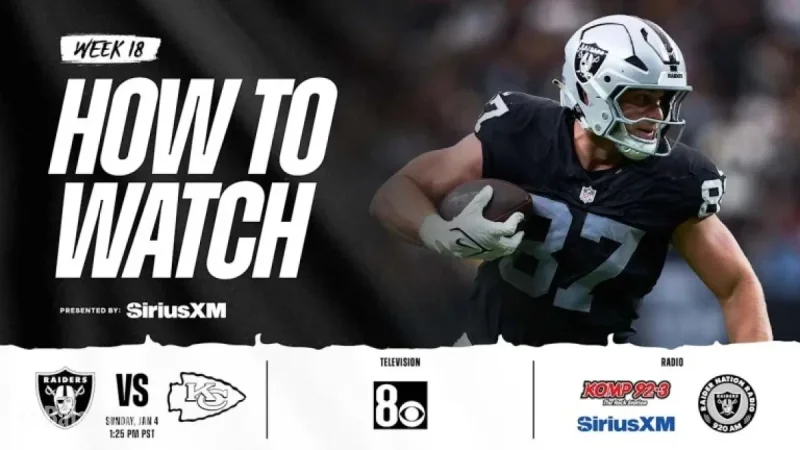 Watch Las Vegas Raiders vs. Kansas City Chiefs Game on January 4, 2026